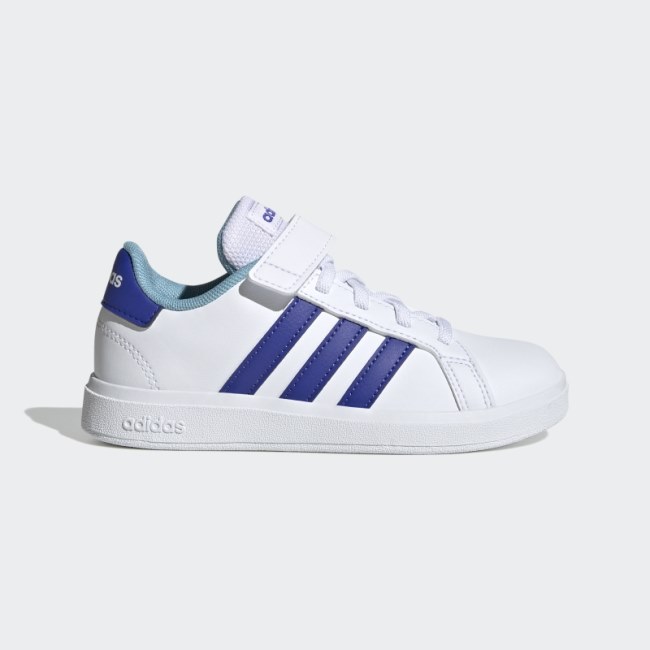 Adidas Grand Court Court Elastic Lace and Top Strap Shoes Blue