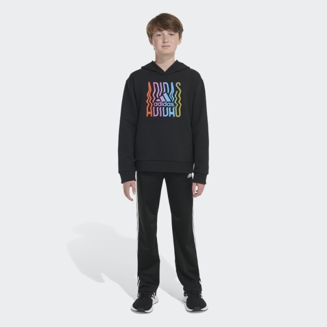 Game-On Graphic Fleece Pullover Hoodie Adidas Black