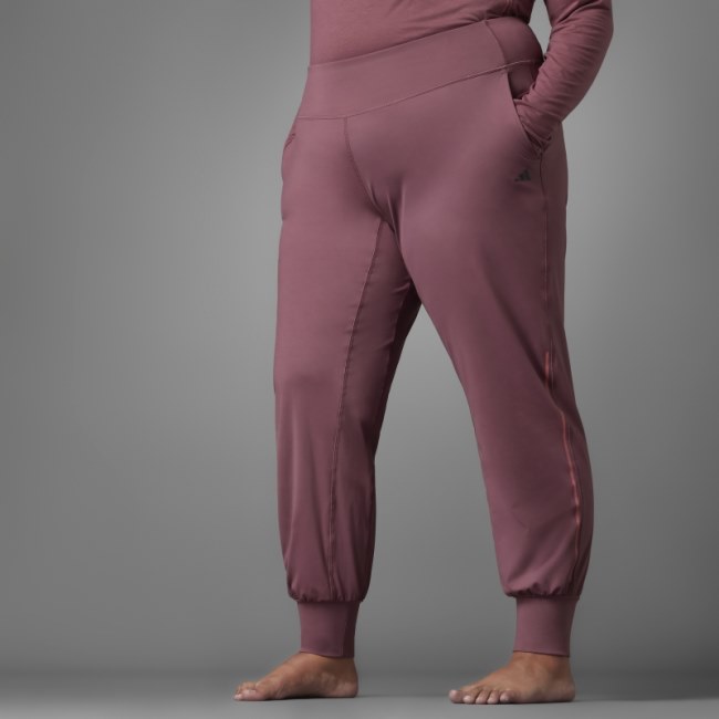 Burgundy Authentic Balance Yoga Pants (Plus Size) Adidas