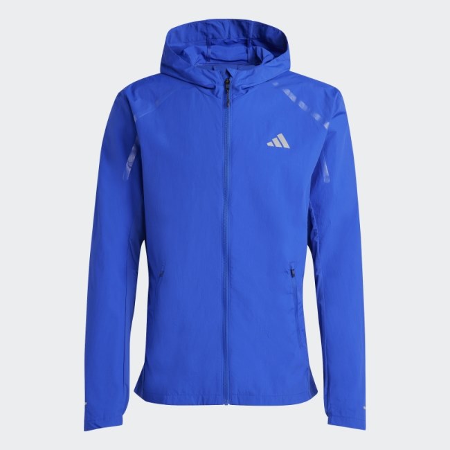 Blue Adidas Marathon Warm-Up Running Jacket