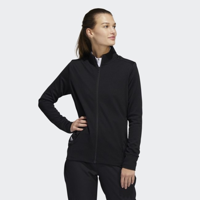 Black Adidas Textured Full-Zip Jacket Fashion