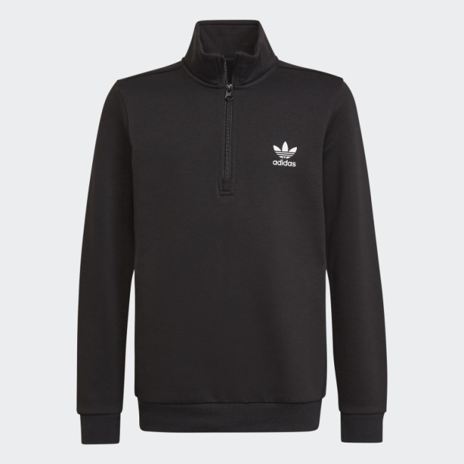 Black Adicolor Half-Zip Sweatshirt Adidas