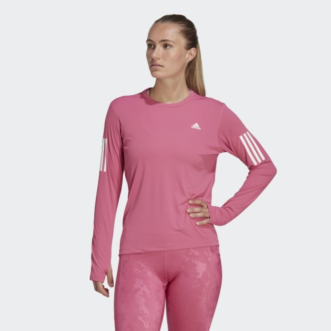 Fuchsia Own the Run Long Sleeve Tee Adidas