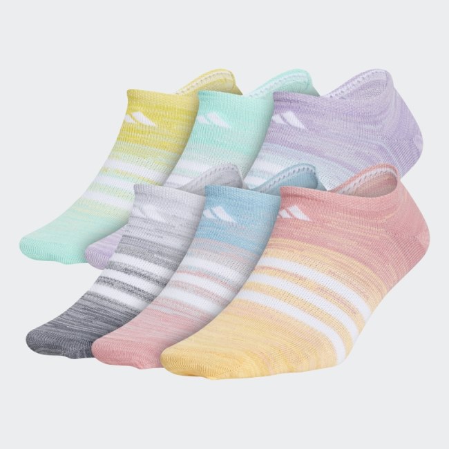 Adidas Superlite Multi Space-Dye No-Show Multicolor Socks 6 Pairs