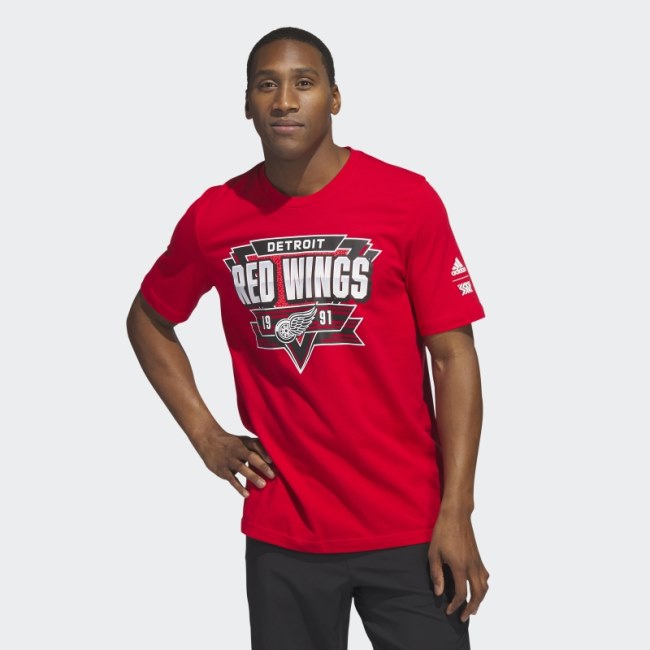 Adidas Red Red Wings Playmaker Tee