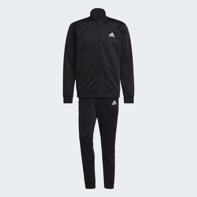 Adidas Black Primegreen Essentials Small Logo Track Suit