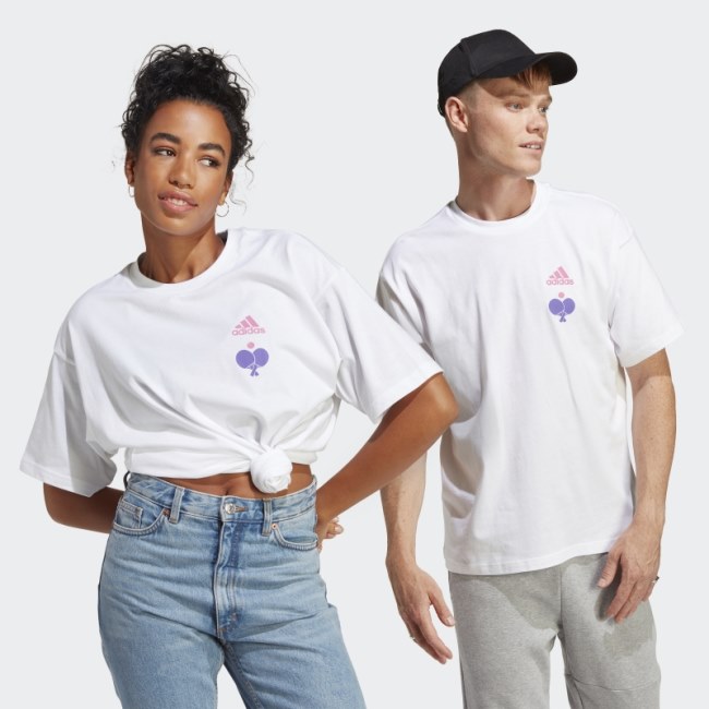 Graphic T-Shirt White Adidas Hot