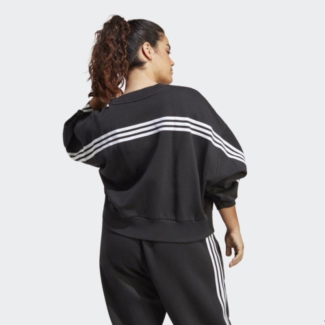 Black Adidas Future Icons 3-Stripes Sweatshirt (Plus Size)