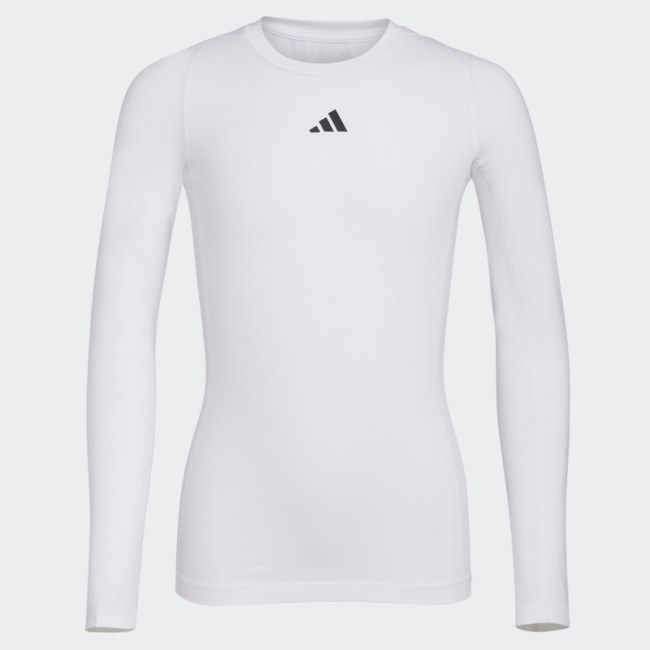 Adidas Long Sleeve Techfit Top White