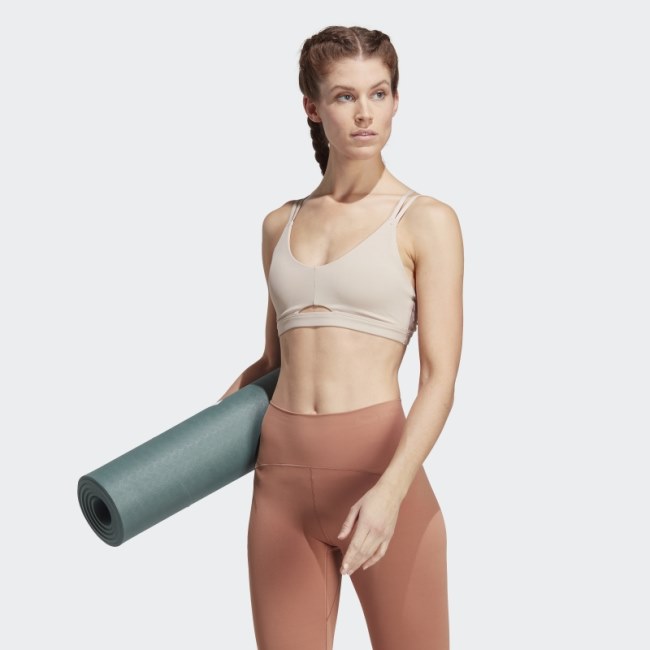 Adidas Yoga Studio Luxe Light-Support Bra Taupe