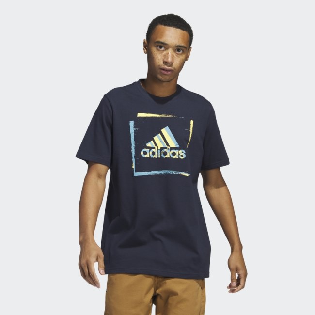 Two-Tone Stencil Short Sleeve Graphic Tee Ink Adidas