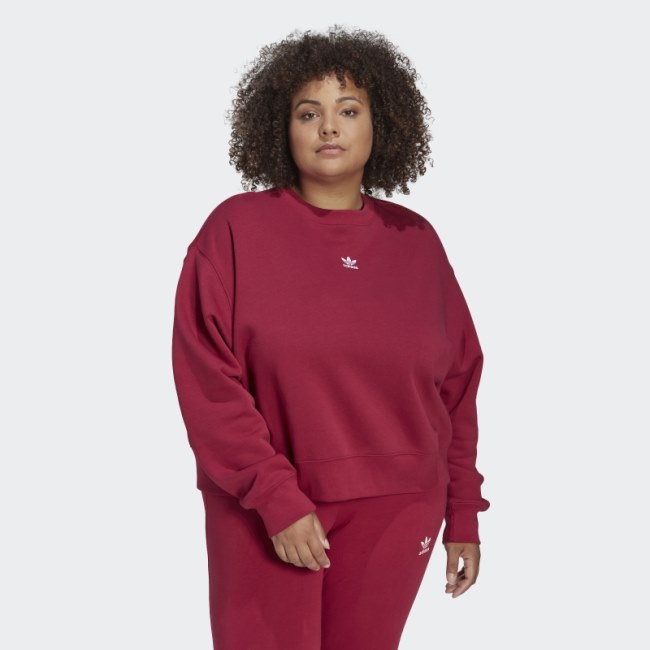 Adidas Adicolor Essentials Crew Sweatshirt (Plus Size) Burgundy