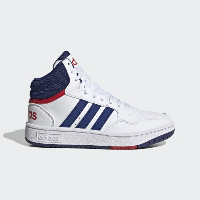 Adidas White Hoops Mid Shoes