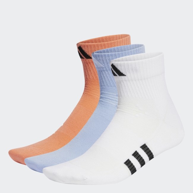 Performance Light Mid-Cut Socks 3 Pairs Adidas Coral