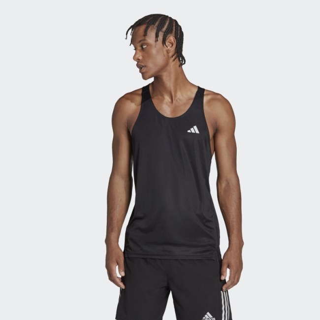 Black Adidas Own the Run Singlet