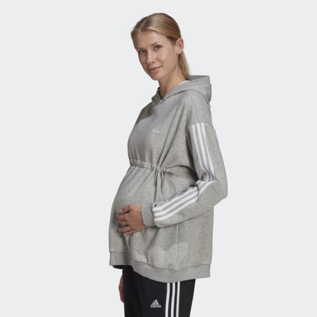 Adidas Essentials Cotton 3-Stripes Hoodie (Maternity) White