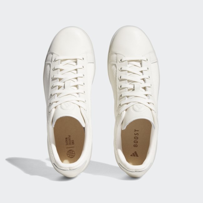White Adidas Go-To Spikeless 1 Golf Shoes