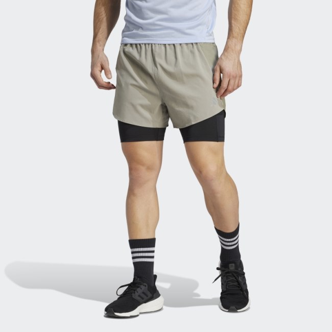 Adidas Silver Pebble Designed for Running 2-in-1 Shorts