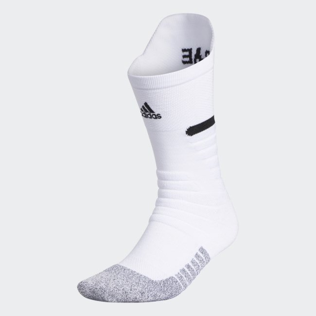 Adidas White Adizero Football Cushioned Crew Socks