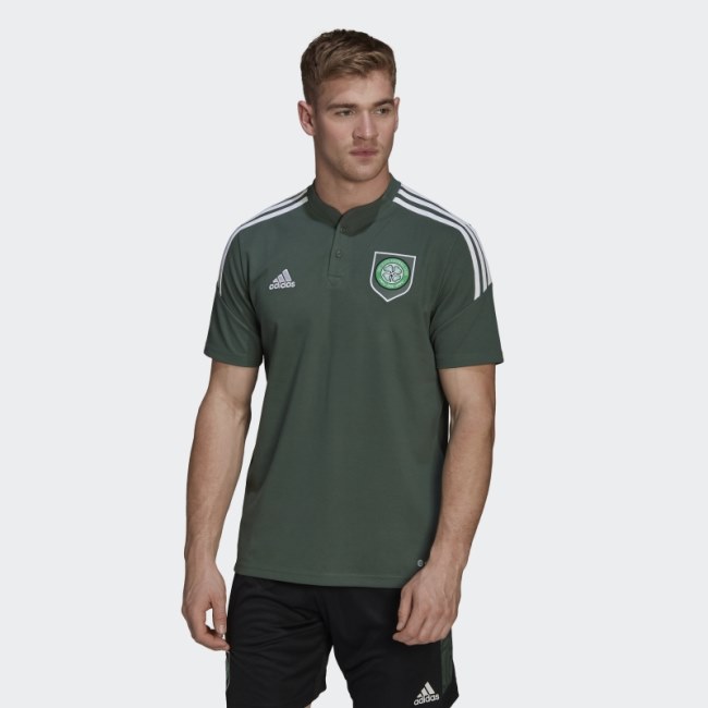 Celtic FC Condivo 22 Polo Shirt Green Oxide Adidas