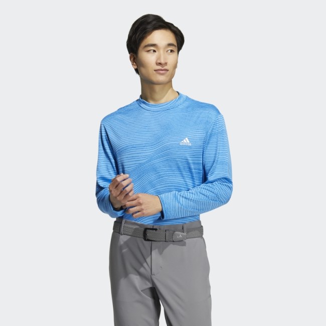 Blue Adidas Made to be Remade Mock Neck Long Sleeve Shirt