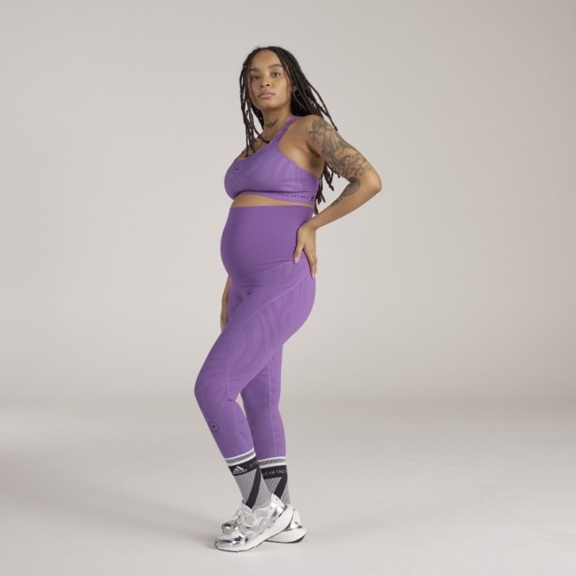 Purple Adidas by Stella McCartney Maternity Yoga Leggings Fashion
