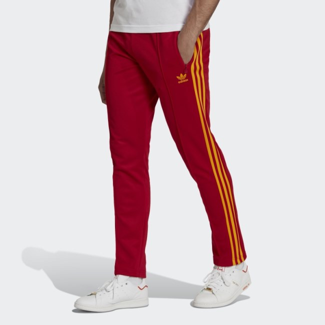 Red Adidas Beckenbauer Track Pants
