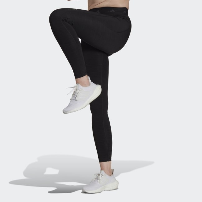 Black Melange Adidas Techfit Brushed Full Length Leggings