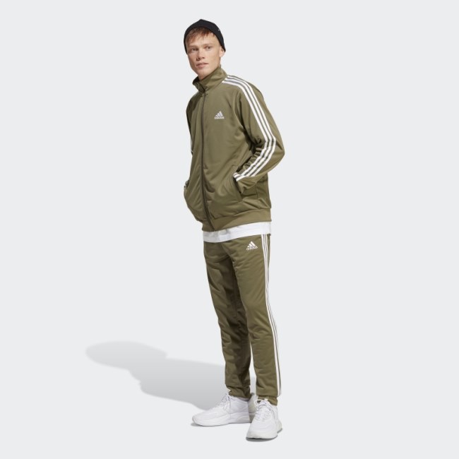 Olive Basic 3-Stripes Tricot Track Suit Adidas
