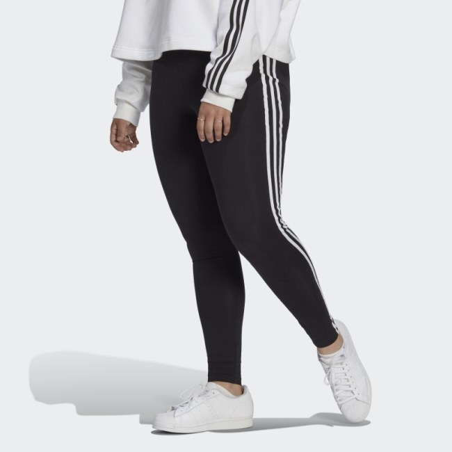 Black Adicolor Classics 3-Stripes Leggings (Plus Size) Adidas