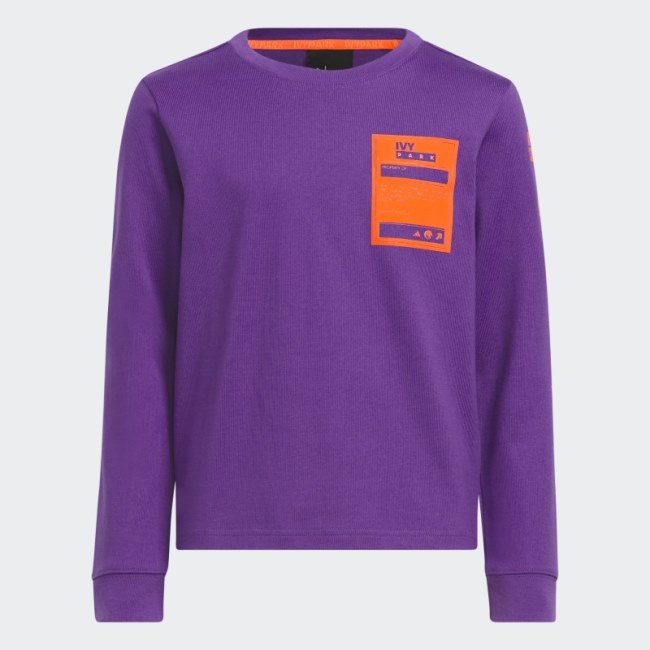 Adidas Long Sleeve Graphic Tee Purple Fashion