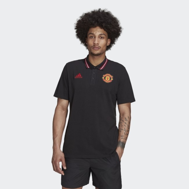Manchester United DNA Polo Shirt Black Adidas