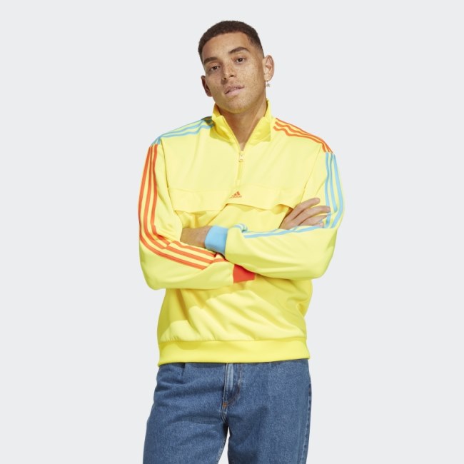 Yellow Adidas Kidcore Half-Zip Sweatshirt Hot