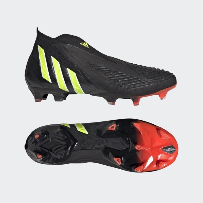 Adidas Black Predator Edge+ Firm Ground Boots