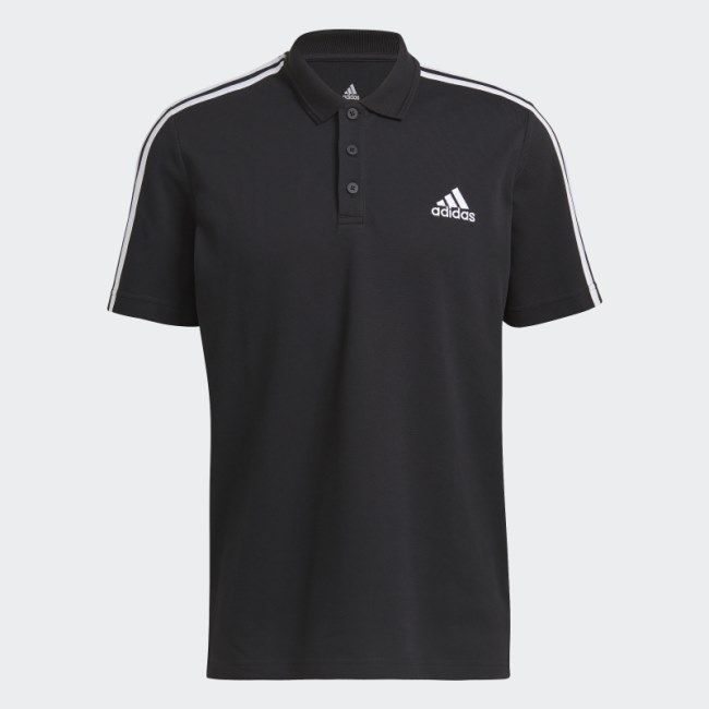 AEROREADY Essentials Piqué Embroidered Small Logo 3-Stripes Polo Shirt Adidas Black