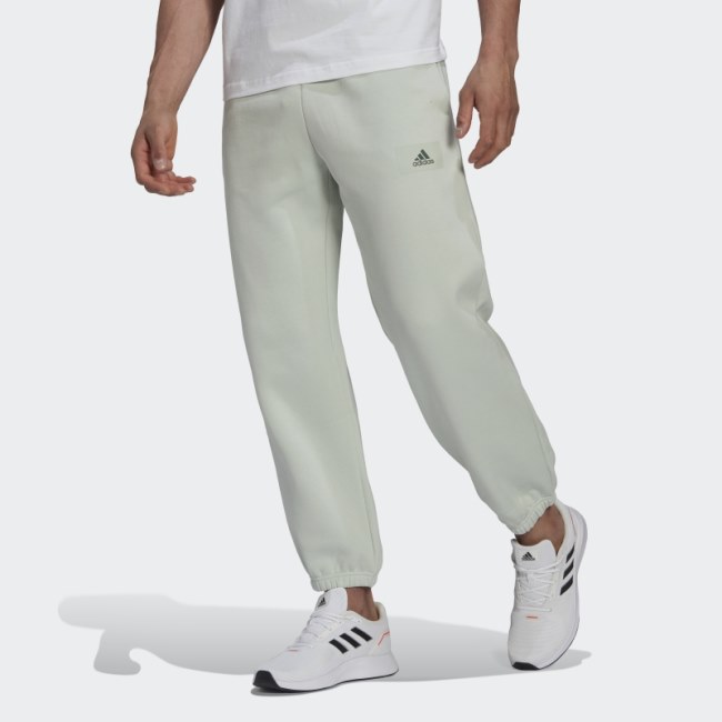 Adidas Green Essentials FeelVivid Cotton fleece Straight Leg Joggers