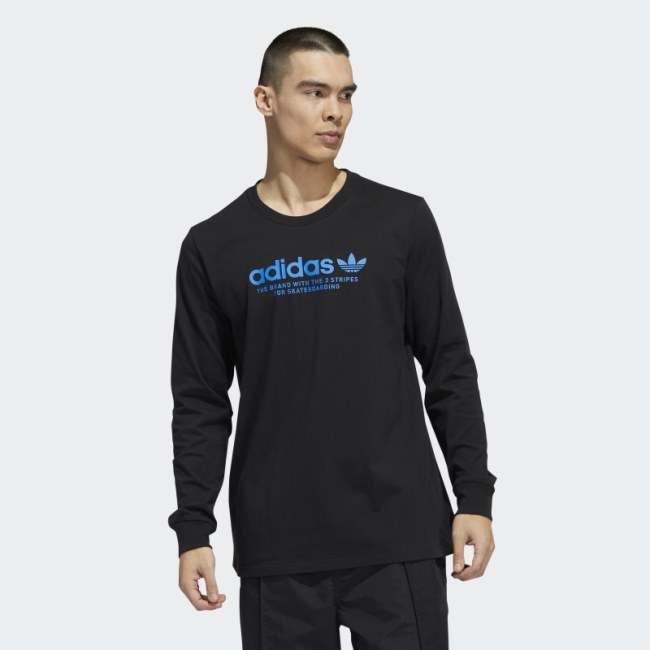 Black Adidas Skateboarding 4.0 Long Sleeve Logo Tee (Gender Neutral)
