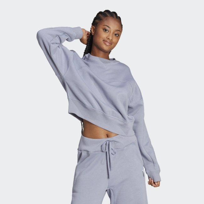 Silver Violet Adidas Lounge Fleece Sweatshirt
