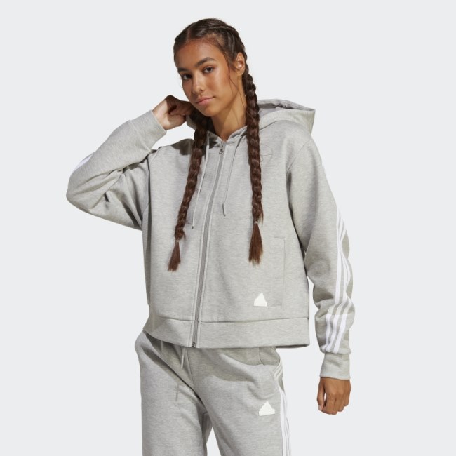 Future Icons 3-Stripes Full-Zip Hoodie Adidas Medium Grey