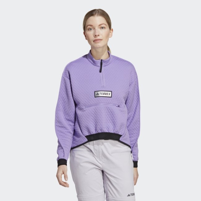 Terrex Utilitas Half-Zip Fleece Jacket Violet Adidas