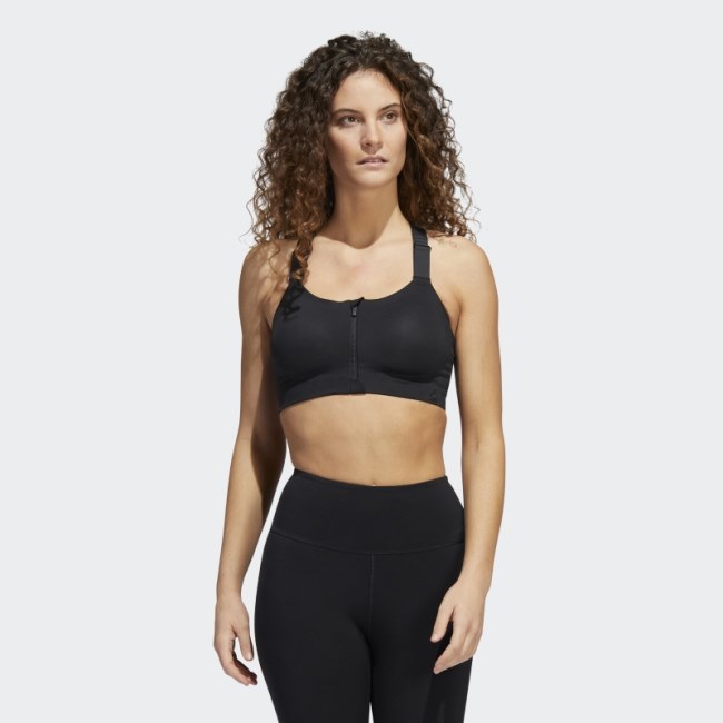 Adidas Black TLRD Impact Luxe Training High-Support Zip Bra