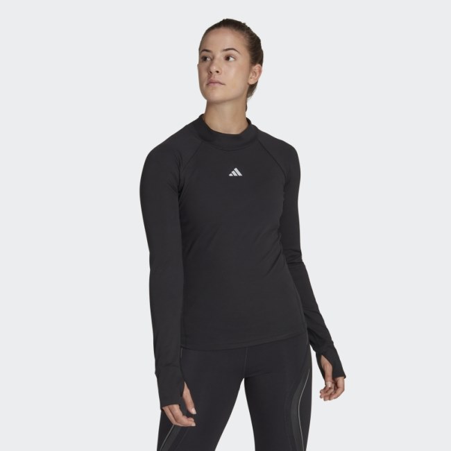 Adidas Black Techfit AEROREADY Warm Long Sleeve Training Top