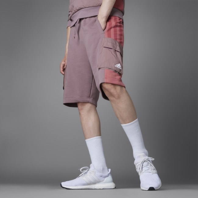 Colorblock French Terry Shorts Purple Adidas