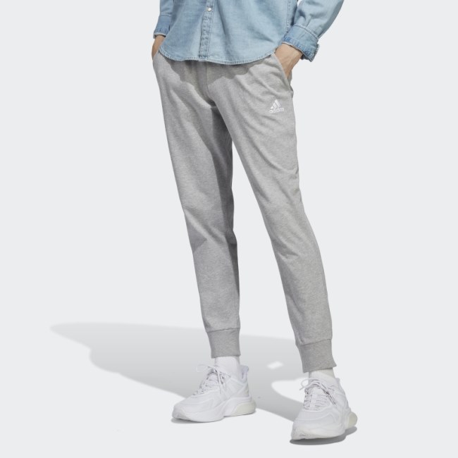 Essentials Single Jersey Tapered Cuff Pants Medium Grey Adidas