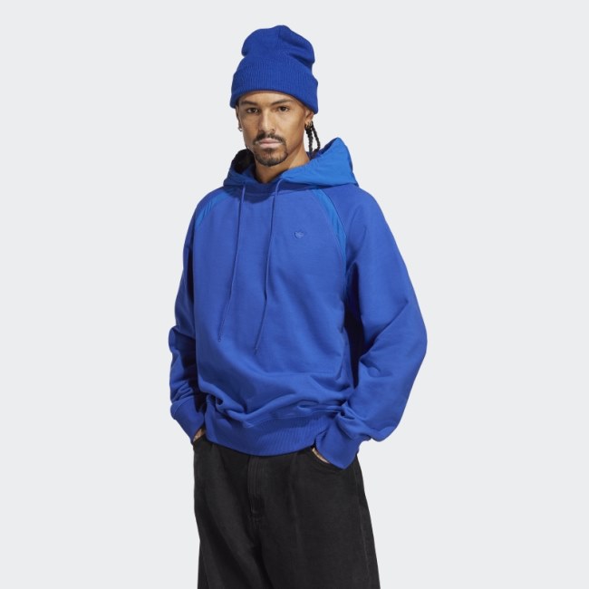 Adidas Blue Premium Essentials Crinkle Nylon Hoodie