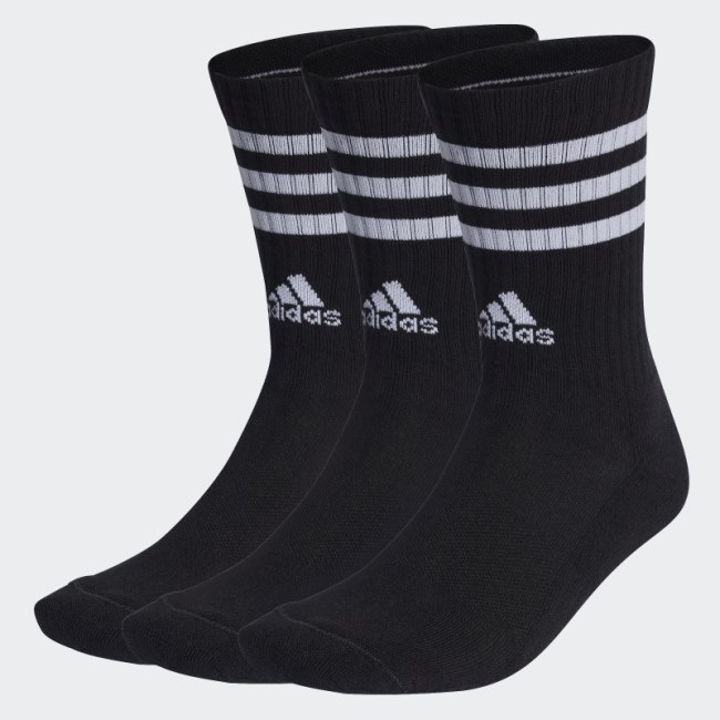 Adidas 3-Stripes Cushioned Crew White Socks 3 Pairs