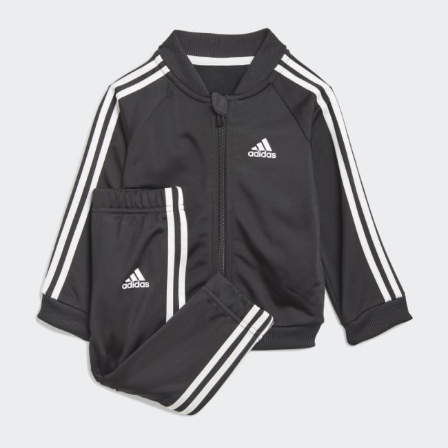 Adidas Black 3-Stripes Tricot Track Suit