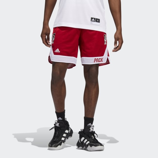 Red Adidas Wolfpack Swingman Shorts