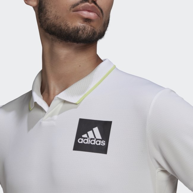 White Adidas Paris HEAT.RDY Tennis Freelift Polo Shirt