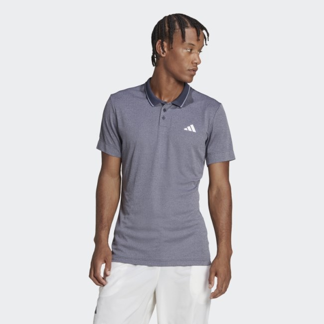 Navy Adidas Tennis FreeLift Polo Shirt